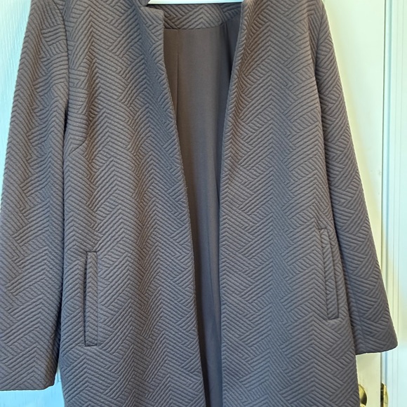 Chico's Size 3 Brown Coat Jacket Open Front, Lined,  Oversized, Textured - Picture 6 of 6